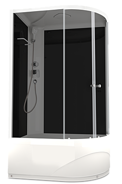 Душевая кабина DOMANI-SPA Delight 128R, 120*80*218,чер.стенки,тон.стекл,выс.под.эл.DS01D128RHBT10