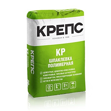 КРЕПС шпаклевка КР финишная БЕЛАЯ для сухих помещений 20кг 1/56