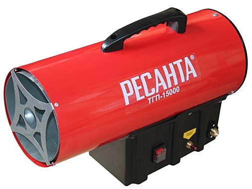 Пушка тепловая газовая РЕСАНТА ТГП-15000 15кВт поток 400м3/час расход 1,17кг/ч пьезоподжиг