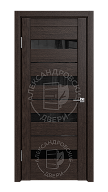 Дверь межкомнатная Александровские Жозефина лунная ночь лакобель чёрный ДО 2000*800