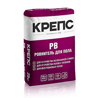КРЕПС ровнитель РВ для пола, для наружных и внутренних работ 25кг /56 шт